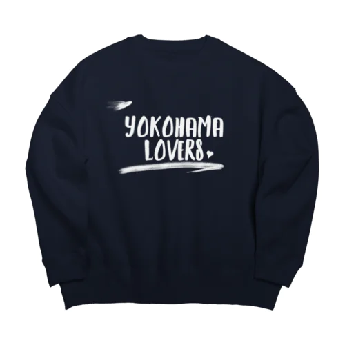 YOKOHAMA LOVERS 1　白文字 Big Crew Neck Sweatshirt