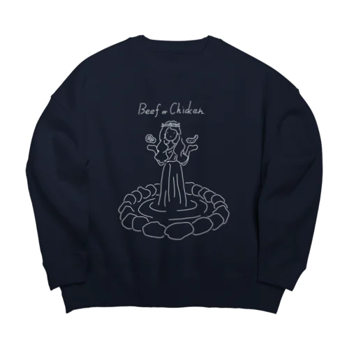 ビーフ オア チキン Big Crew Neck Sweatshirt