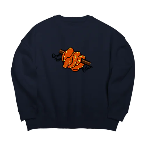 グリーンパイソン（レッド） Big Crew Neck Sweatshirt