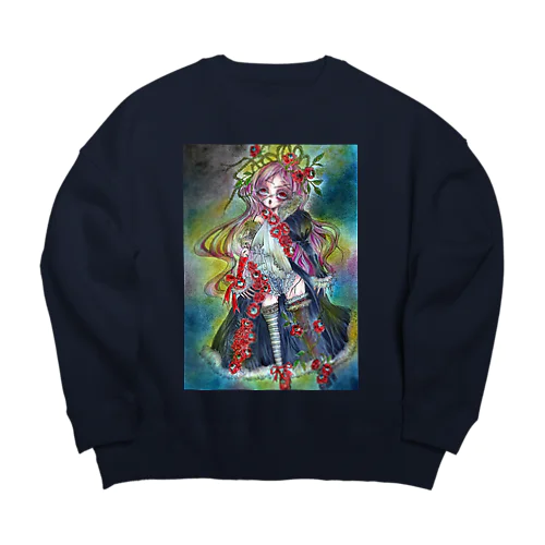 薔薇の魔女ルージュちゃん。 Big Crew Neck Sweatshirt