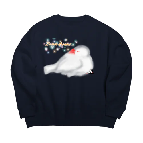 スリスリくんとおねんね白文鳥 Big Crew Neck Sweatshirt