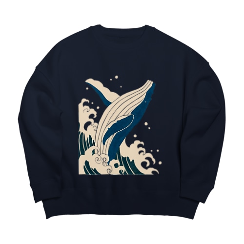 シロナガスクジラ Big Crew Neck Sweatshirt