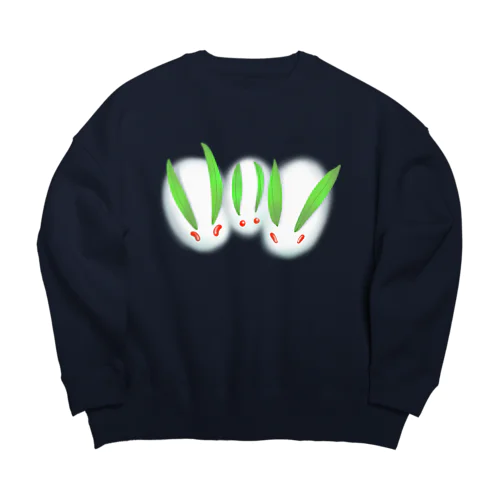 ほわっ 雪うさちゃんず Big Crew Neck Sweatshirt