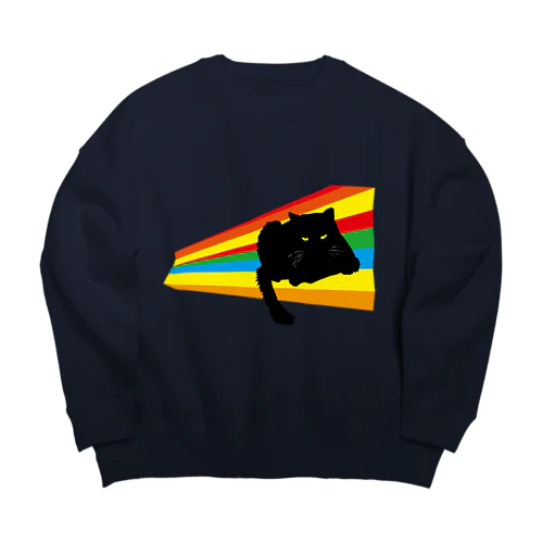 虹の橋を渡る猫 #A cat crossing the Rainbow Bridge Big Crew Neck Sweatshirt