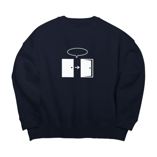 オープンザドア（白イラスト大） Big Crew Neck Sweatshirt