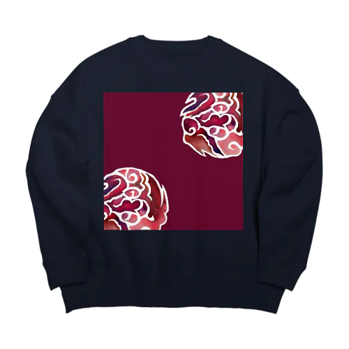 雲隠れ赤(赤地) Big Crew Neck Sweatshirt