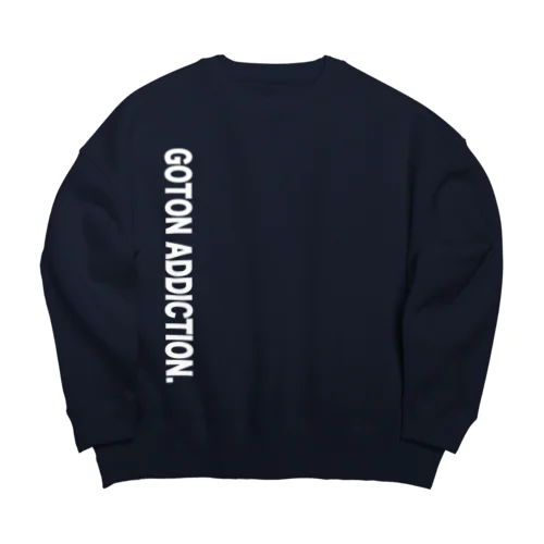 ゴトン中毒　ビッグシルエットスウェット(Black/Navy)) 루즈핏 맨투맨