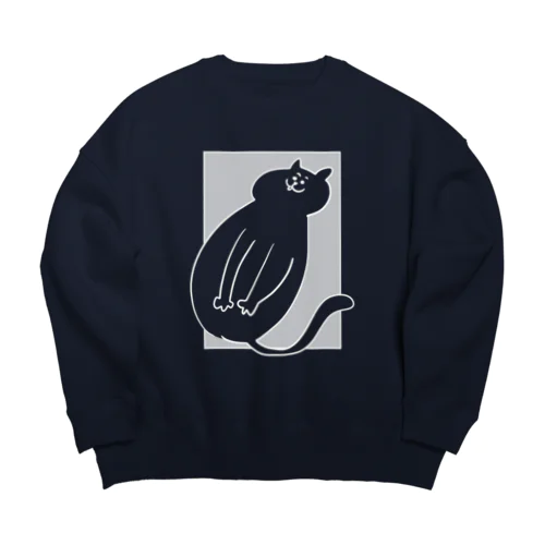 おへそナイナイねこ🐱 Big Crew Neck Sweatshirt