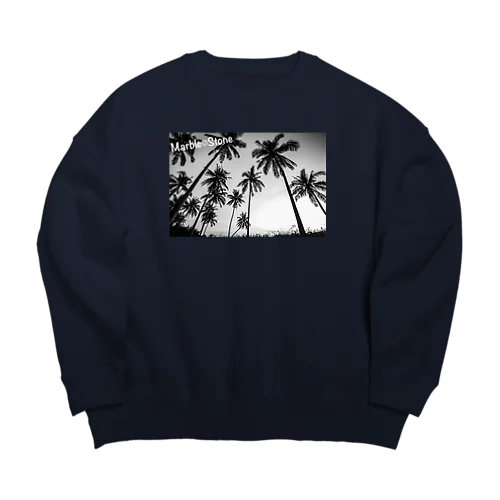 モノクロヤシシンプルロゴ Big Crew Neck Sweatshirt