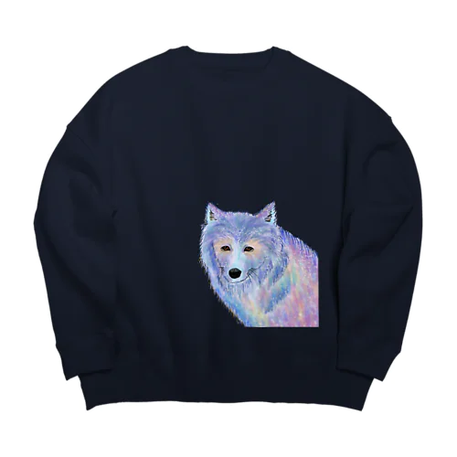 オーロラオオカミ Big Crew Neck Sweatshirt