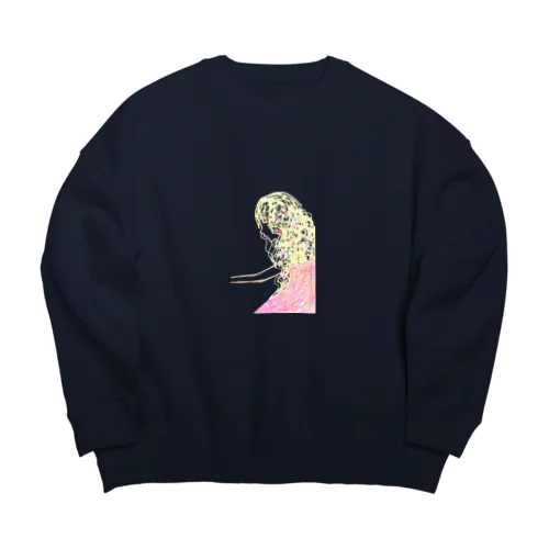 髪に花をつけた女の子 Big Crew Neck Sweatshirt