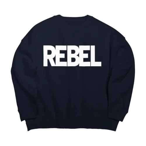 REBEL WHITE LOGO Big Crew Neck Sweatshirt