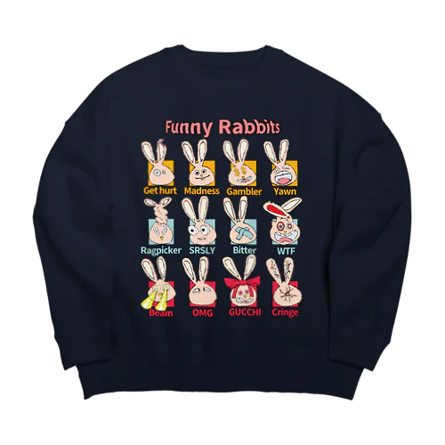 ご機嫌なうさぎ🐰　12匹ver Big Crew Neck Sweatshirt