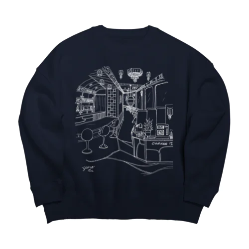 レトロ純喫茶　白 Big Crew Neck Sweatshirt