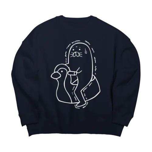 足ザラシ"トイレ"（ホワイト） Big Crew Neck Sweatshirt