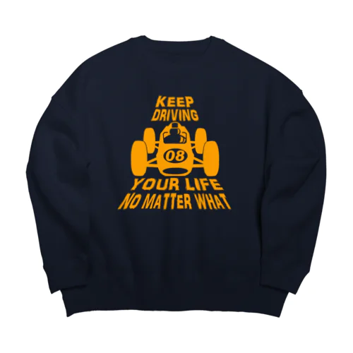 レトロカーレーサー(イエロー) Big Crew Neck Sweatshirt