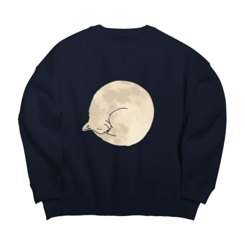 満月猫 Big Crew Neck Sweatshirt