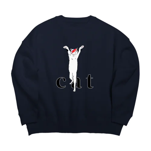 デヴィッドボウイのメイクを施したカッコいい白猫 Big Crew Neck Sweatshirt