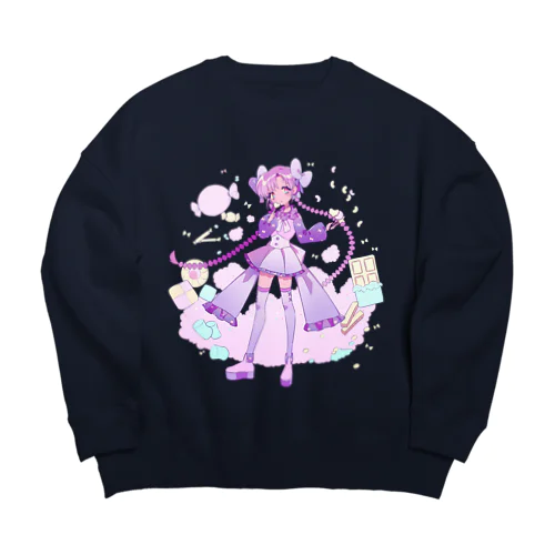 ららら　甘党女子 Big Crew Neck Sweatshirt