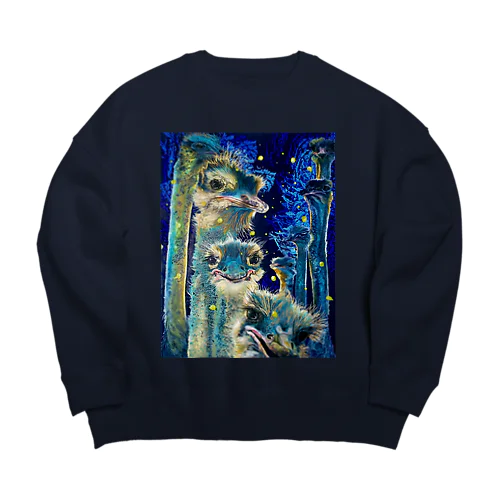 夜明けのダチョウ Big Crew Neck Sweatshirt