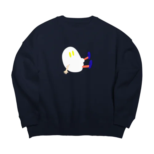 おすわり二頭身おばけ Big Crew Neck Sweatshirt