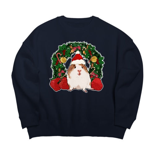 ださかわいい！モルモットのクリスマスセーター風 Big Crew Neck Sweatshirt