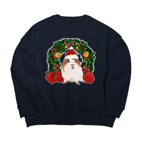 ださかわいい！モルモットのクリスマスセーター風 Big Crew Neck Sweatshirt