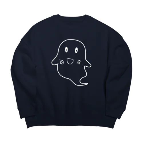 おばけ　しろ Big Crew Neck Sweatshirt