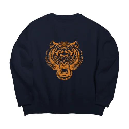 トラ(きいろ/白目) Big Crew Neck Sweatshirt