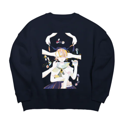 散りばめて、色彩 Big Crew Neck Sweatshirt