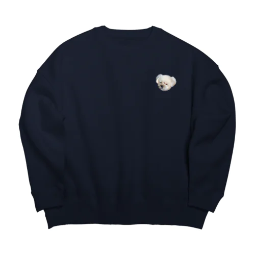 ポメシーむーちゃん目瞑り Big Crew Neck Sweatshirt