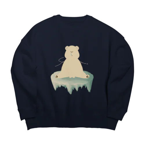 凍えるシロクマ　(くすみカラー) Big Crew Neck Sweatshirt