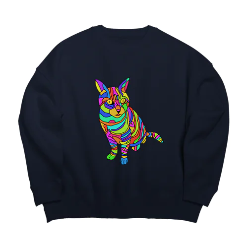 カラフルきゃっと～３丁目の猫の感情～ Big Crew Neck Sweatshirt