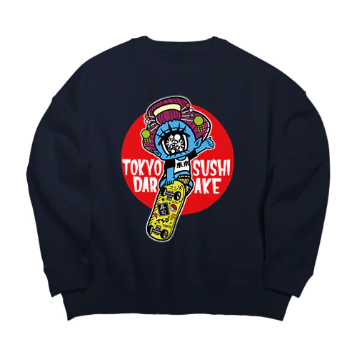 アカメシちゃんスケボーver.(カラー) Big Crew Neck Sweatshirt