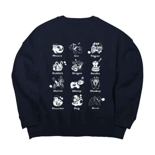 The Zodiac of Fukushima(白抜き) Big Crew Neck Sweatshirt