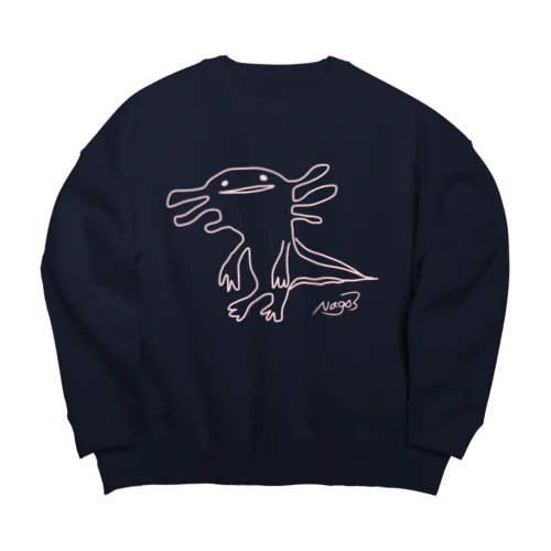 ウーパールーパーのうぱ Big Crew Neck Sweatshirt