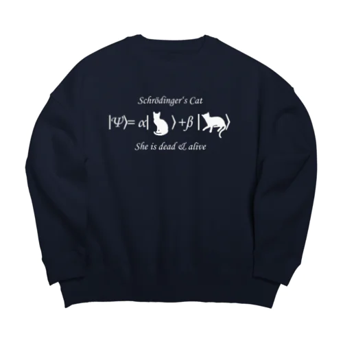 シュレーディンガーの猫（白字） Big Crew Neck Sweatshirt