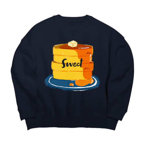 ほかほかパンケーキ 文字あり Big Crew Neck Sweatshirt