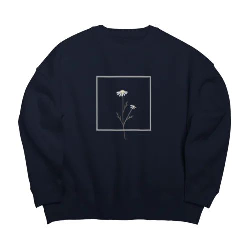 two flower** frame Big Crew Neck Sweatshirt