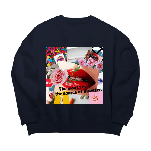 口は災いの元 Big Crew Neck Sweatshirt