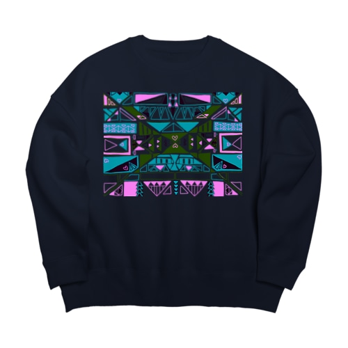 魚の柄 Big Crew Neck Sweatshirt