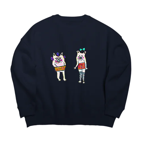 ねこビシャス&にゃんしー Big Crew Neck Sweatshirt