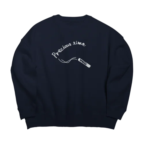 極上のいっぷく 白ver. Big Crew Neck Sweatshirt