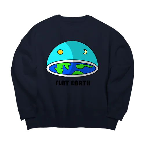 フラットアース　(FLAT　EARTH）透明背景 Big Crew Neck Sweatshirt