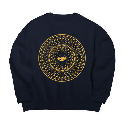 曼荼羅風べこアイ Big Crew Neck Sweatshirt