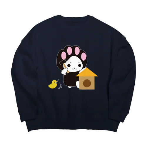 ねこきゅうランチ　DIY Big Crew Neck Sweatshirt