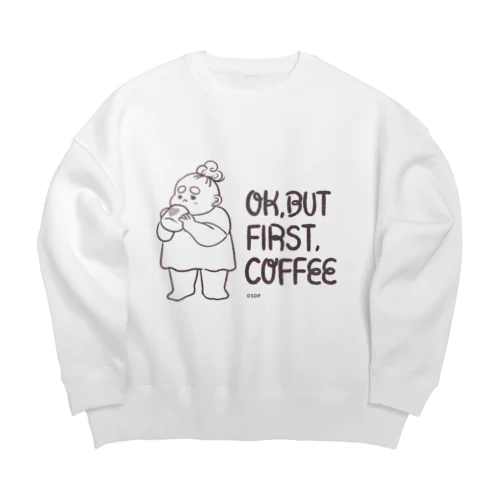 ぽにょちゃん寝起きDEスウェット Big Crew Neck Sweatshirt