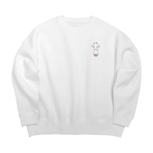 ヤギイラスト(白ヤギ) Big Crew Neck Sweatshirt