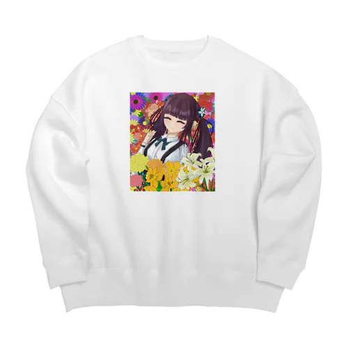 花の女の子 Big Crew Neck Sweatshirt