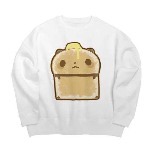 こんがりパンダパン【バターのせ】 Big Crew Neck Sweatshirt